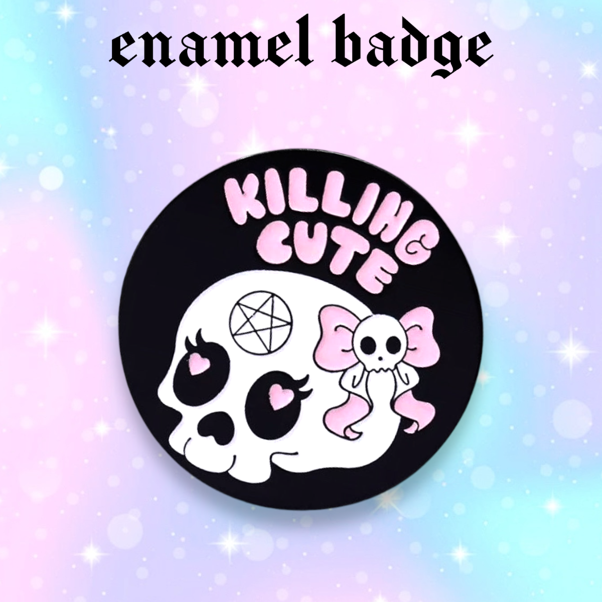 Killing Cute Pastel Goth enamel pin badge, Strange Dollz Boudoir