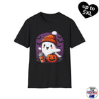 Cute Ghost, Halloween Softstyle T-Shirt, spooky cute, up to 5XL