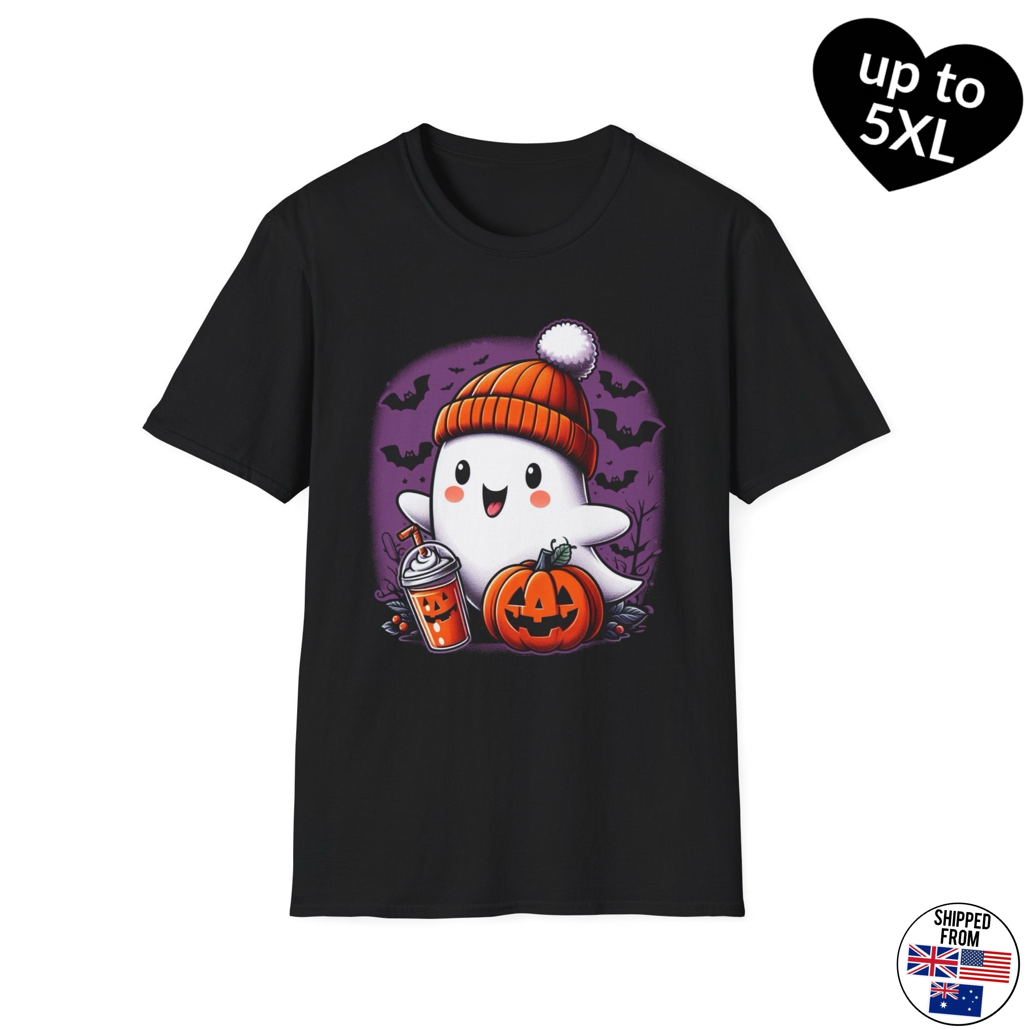 Cute Ghost, Halloween Softstyle T-Shirt, spooky cute, up to 5XL
