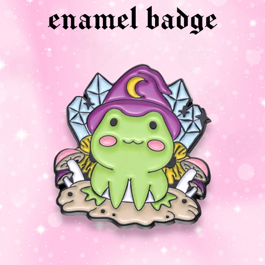 Witchy Frog enamel pin badge, Strange Dollz Boudoir