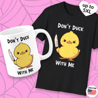 Don’t Duck with Me Mug, cute duck with knife