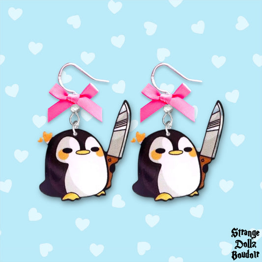 Killer penguin earrings, Strange Dollz Boudoir