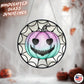 Pastel goth pumpkin glass handcrafted suncatcher, Halloween
