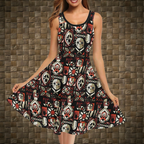 Tiki Horror Movies Womens Swing Dress, Tropical Sundress