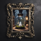 Cute Ghost Fine Art Print, Dark Academia, Goth Wall Decor, Gothic Gallery Wall, Halloween Decor