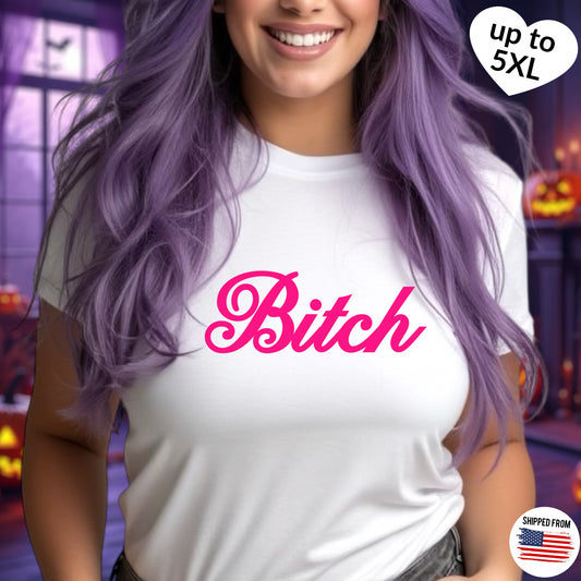 B*tch Softstyle T-Shirt, pink, girlie, Barbie, up to 5XL