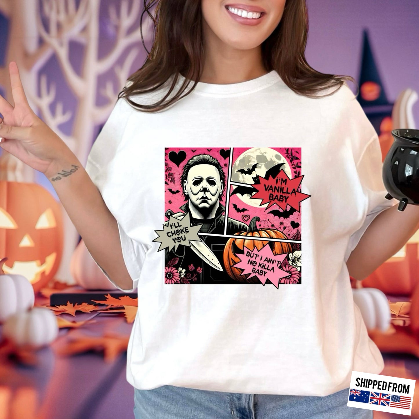 Pastel goth Michael Myers, horror movies, Halloween Softstyle T-Shirt