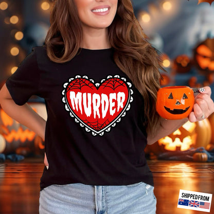 Murder, cute heart design, Softstyle T-Shirt