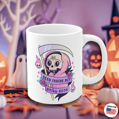 Dead inside but still cute Mug, Halloween, kawaii