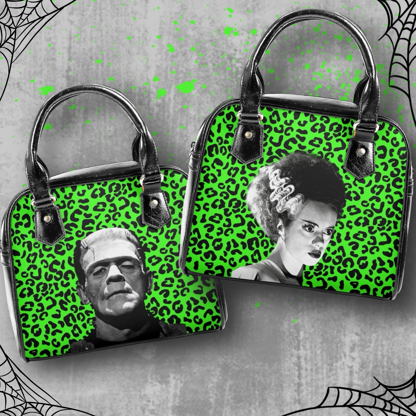 Bride of Frankenstein Vegan Leather Gothic Handbag, Horror Movie, Halloween