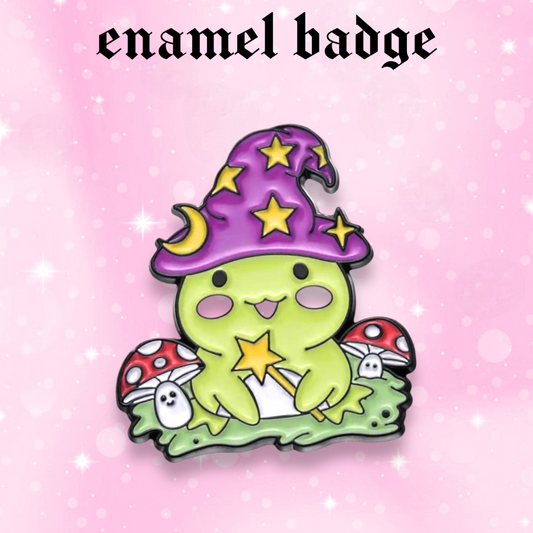 Witchy Frog enamel pin badge, Strange Dollz Boudoir