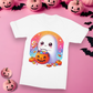 Cute ghost, pumpkin, Halloween, Softstyle T-Shirt