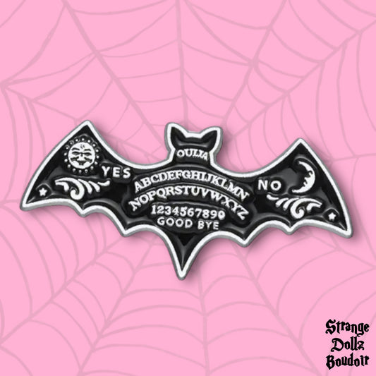 Ouija Bat enamel pin badge, Halloween, Strange Dollz Boudoir