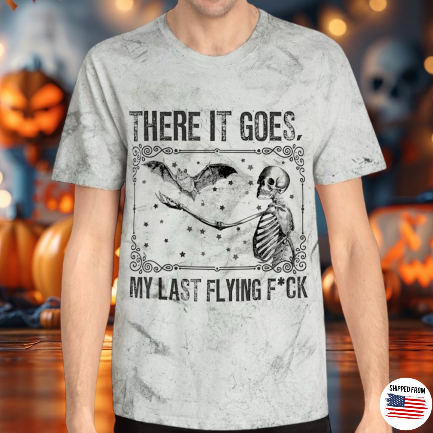 My Last Flying F*ck Color Blast T-Shirt, grunge dyed