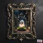 Cute Ghost Fine Art Print, Dark Academia, Goth Wall Decor, Gothic Gallery Wall, Halloween Decor
