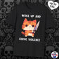 Woke up and chose violence T-shirt, up to 5XL, cute cat with knife