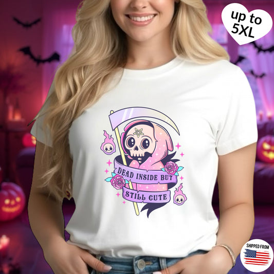 Dead inside but still cute, Softstyle T-Shirt, Halloween, kawaii, up to 5XL