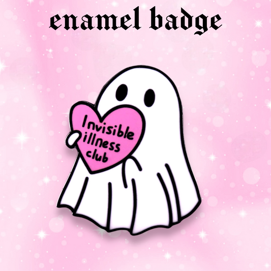 Invisible illness club enamel pin badge, Halloween, Strange Dollz Boudoir