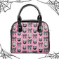 Coquette Horror Movies Pink Vegan Leather Handbag