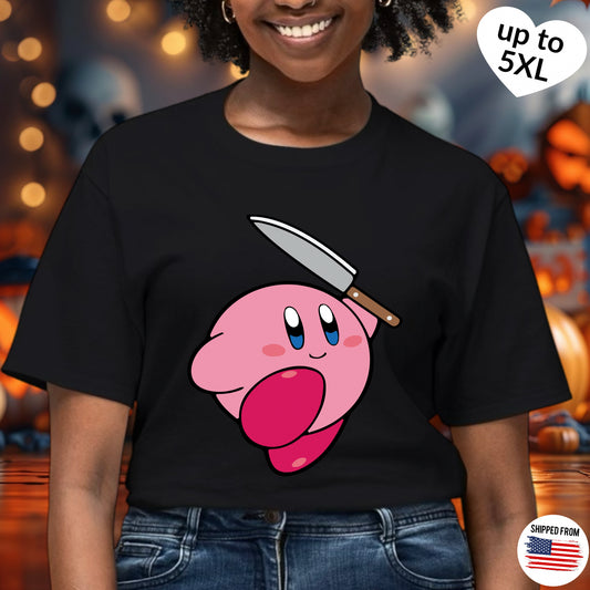 Kirby with knife T-shirt, up to 5XL