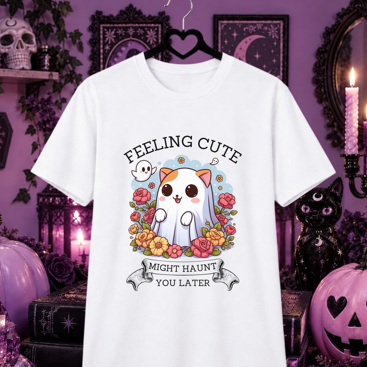 Feeling cute might haunt you later, Softstyle T-Shirt, Halloween, kawaii, up to 5XL