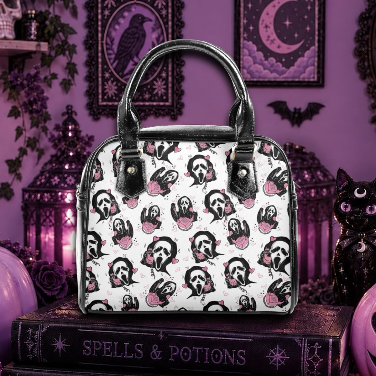 Ghostface Vegan Leather Gothic Handbag, Scream, Horror Movie