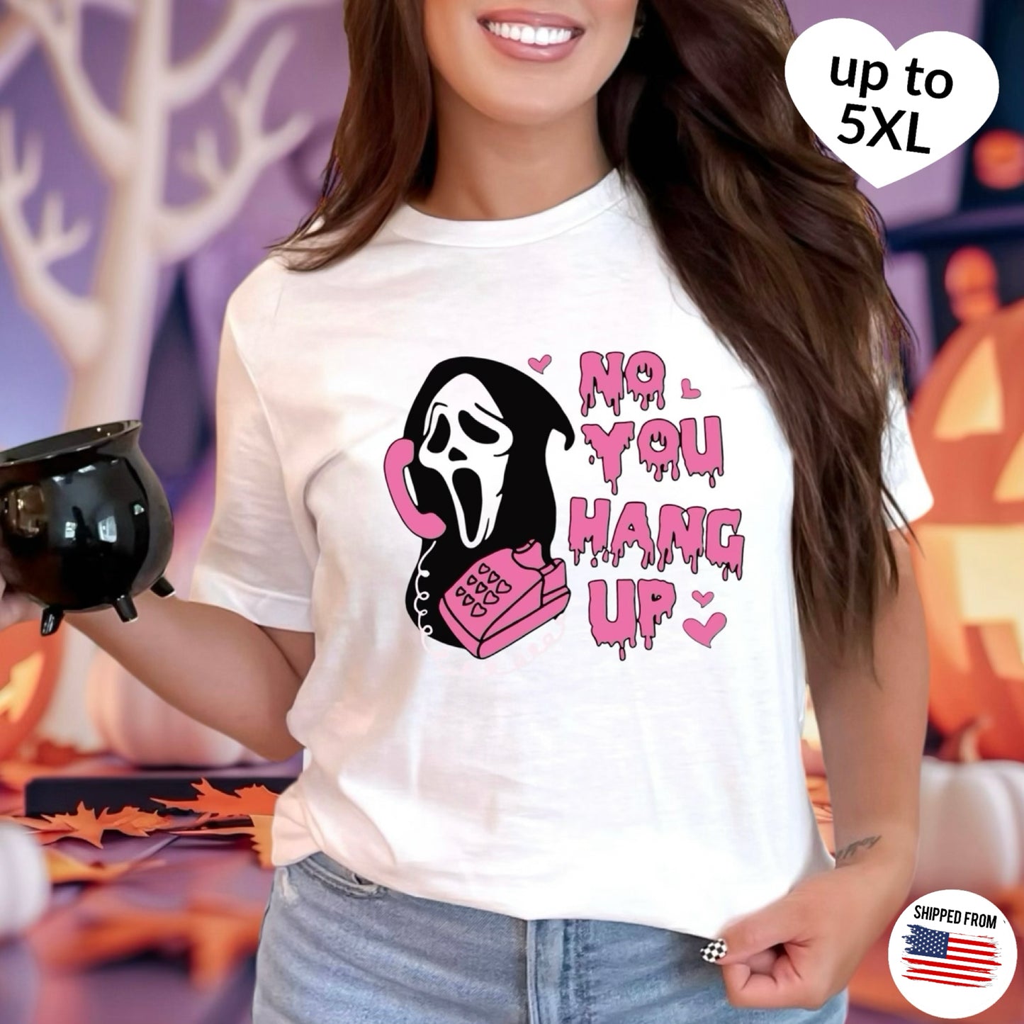 Ghostface, No you hang up T-Shirt, up to 5XL, Scream, Horror Movies