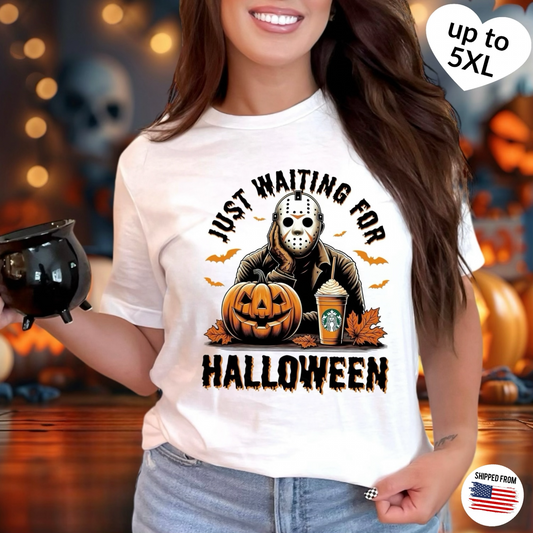 Waiting for Halloween T-shirt, up to 5XL, Jason Voorhees, Horror Movies