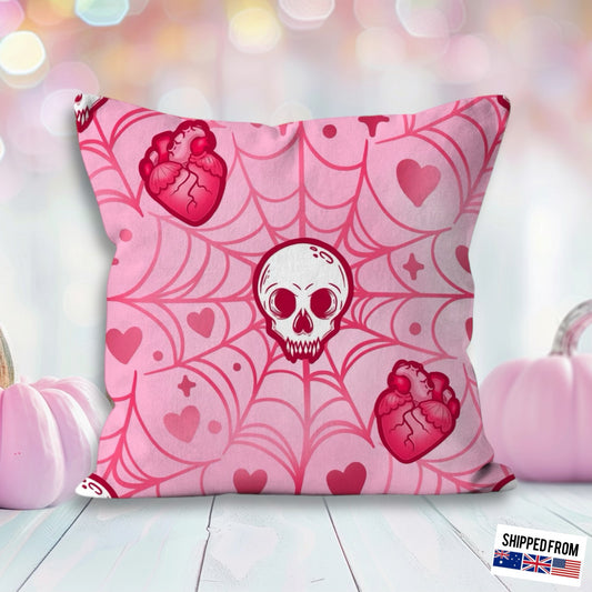 Pastel Spiderweb Halloween Cushion