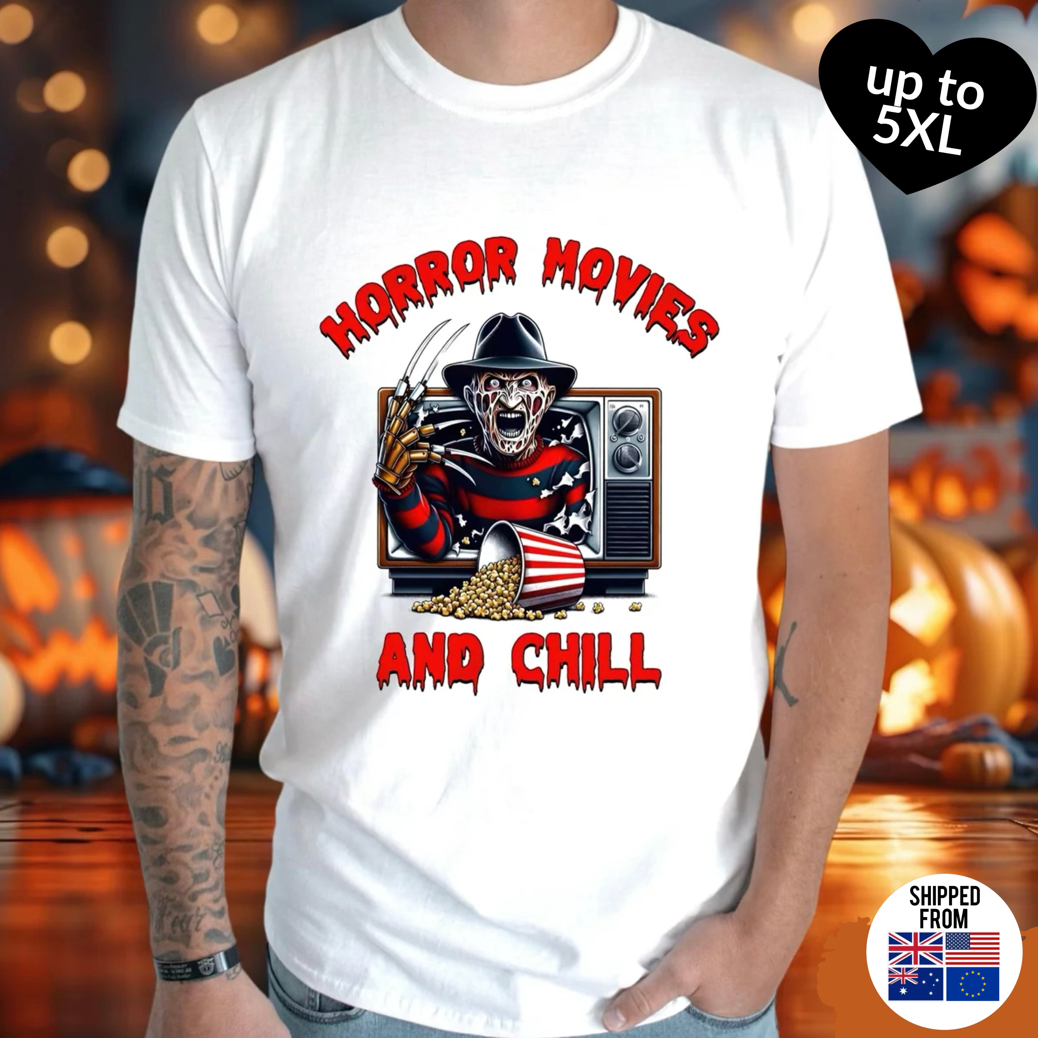Horror movies and chill Softstyle T-Shirt, Freddy Krueger, Horror Movies