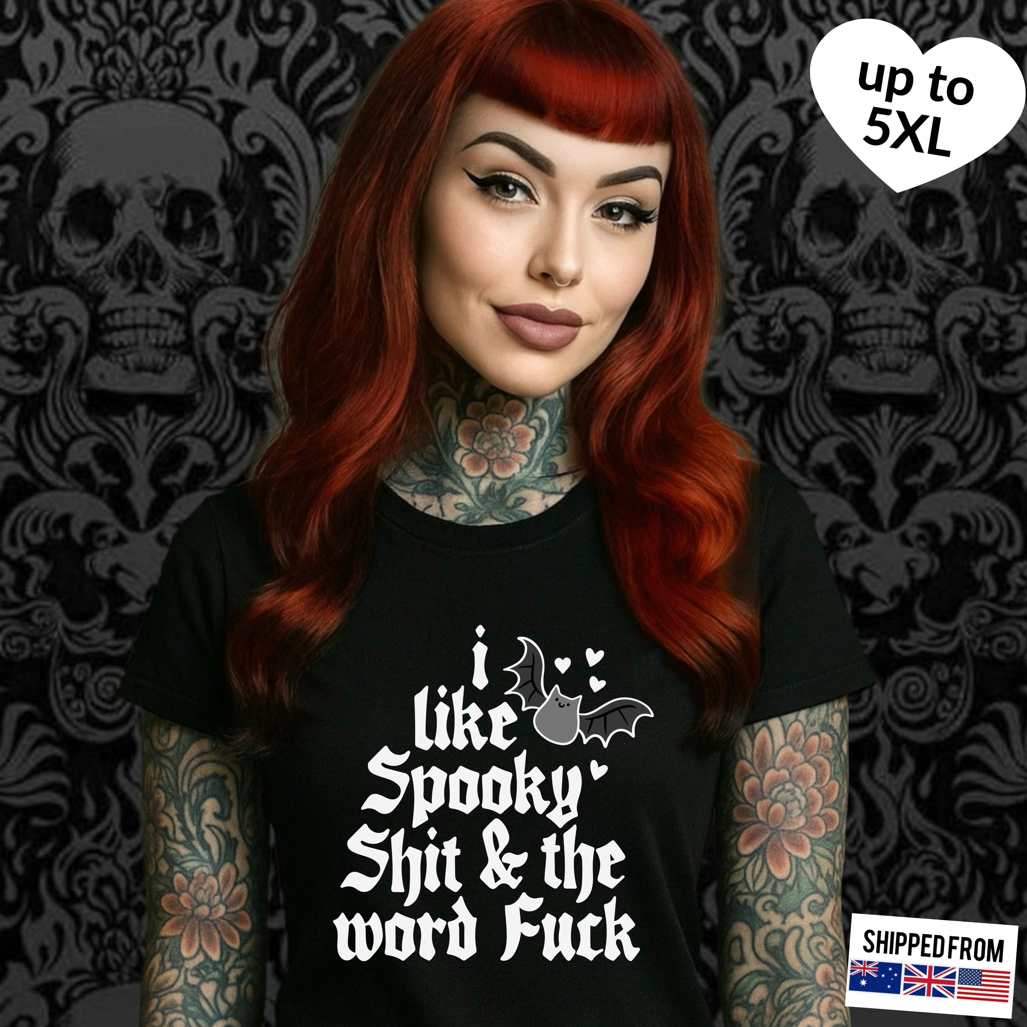 I like spooky sh*t, Softstyle T-Shirt, up to 5XL, Halloween