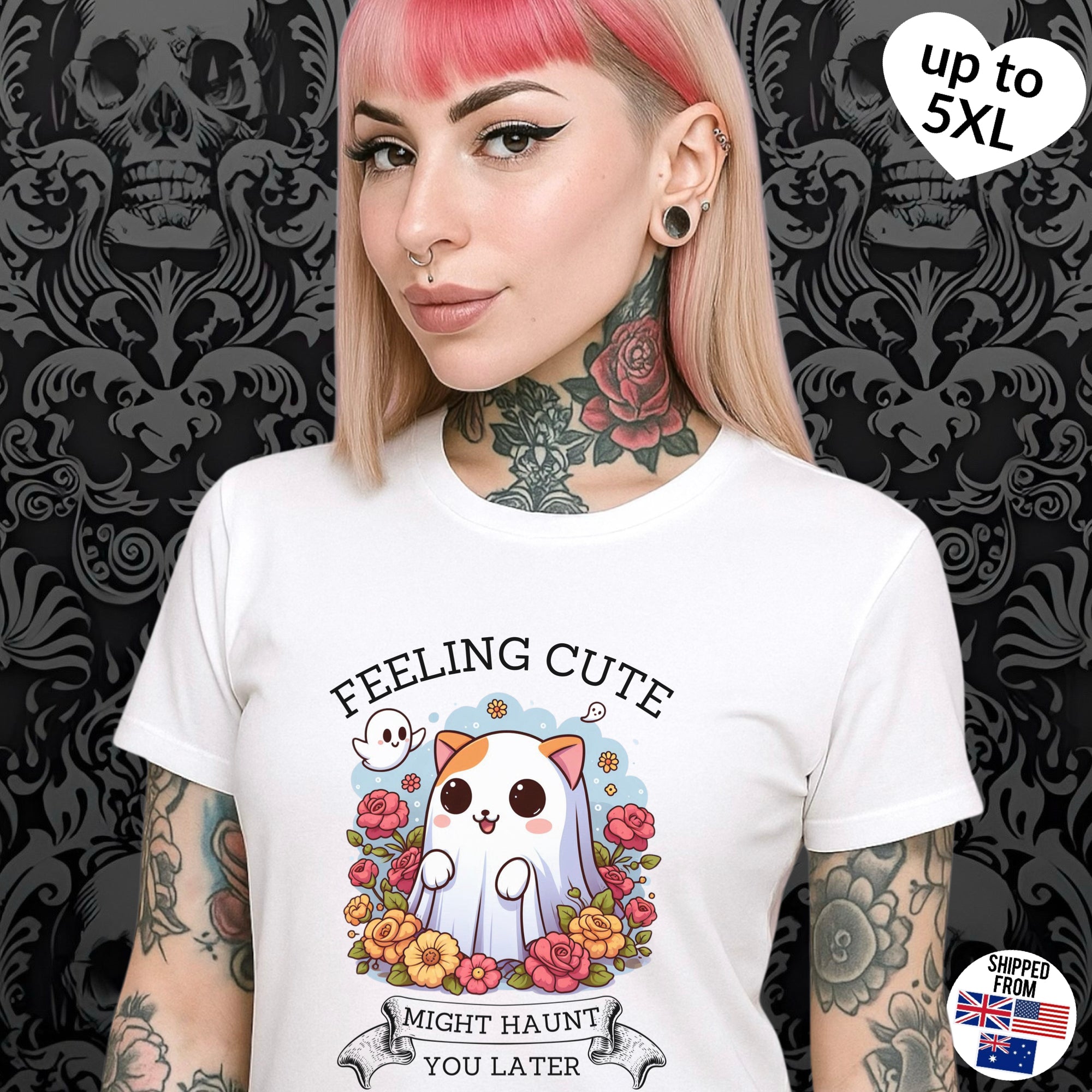 Feeling cute, might haunt you later, Softstyle T-Shirt, Halloween, kawaii, up to 5XL
