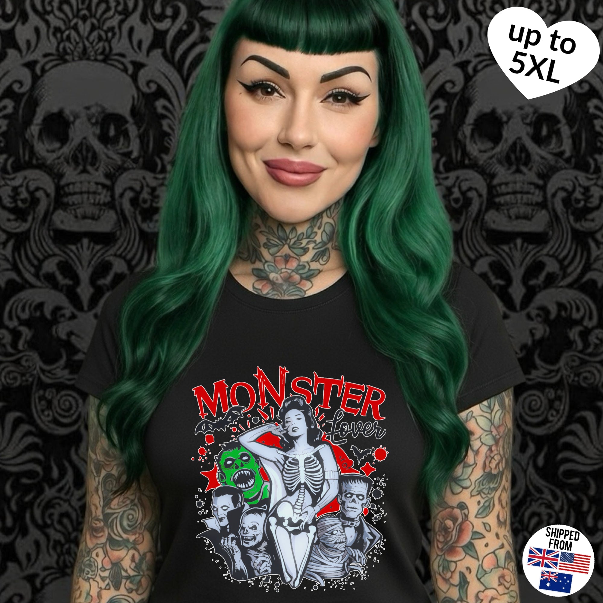 Monster Lover Softstyle T-Shirt, up to 5XL, Horror Movies, Halloween