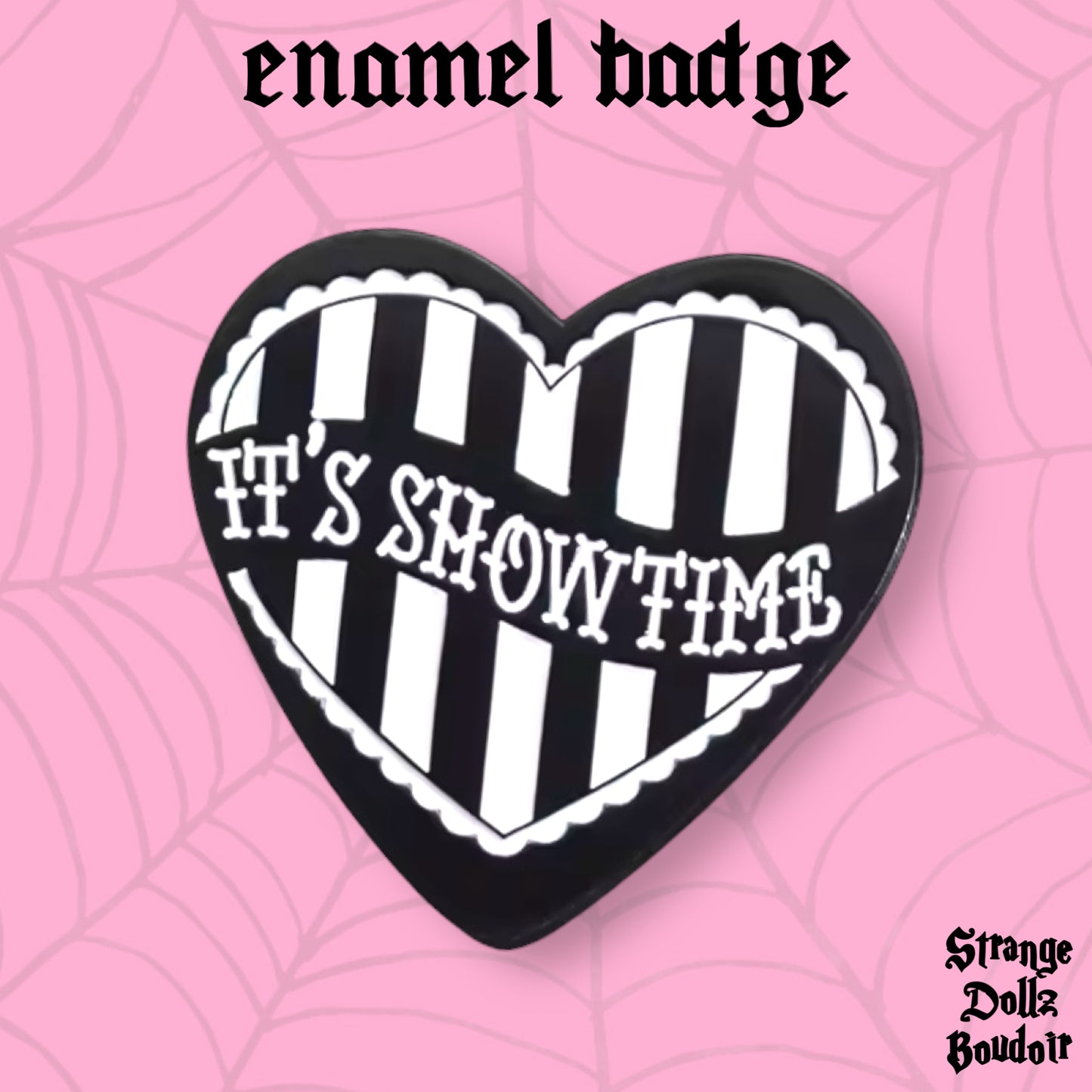 Beetlejuice Showtime enamel pin badge, Strange Dollz Boudoir