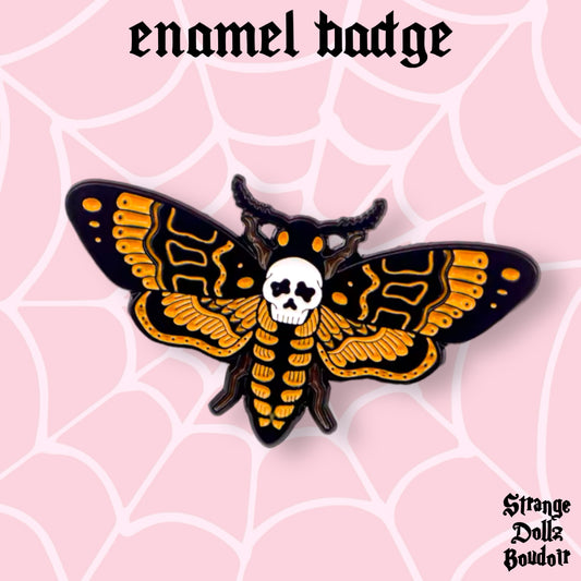 Death Moth horror movie enamel pin badge, Strange Dollz Boudoir