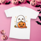 Cute ghost, pumpkin, Halloween, Softstyle T-Shirt