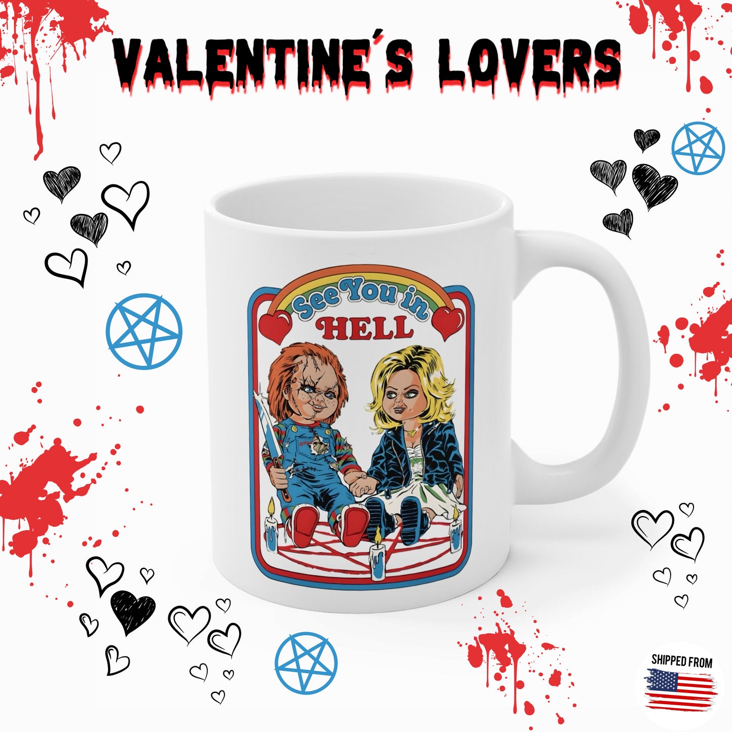 Chucky horror movie mug