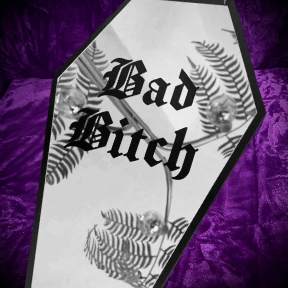 Goth Coffin Mirror, Bad B*tch, Halloween decor