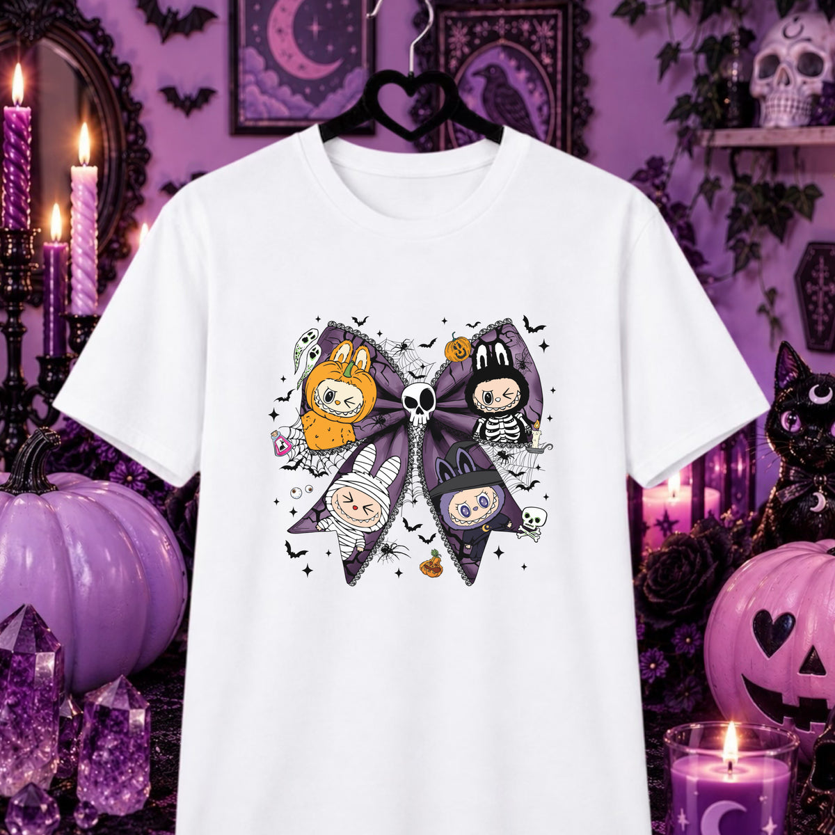 Spooky Labubu Coquette T-shirt, Halloween