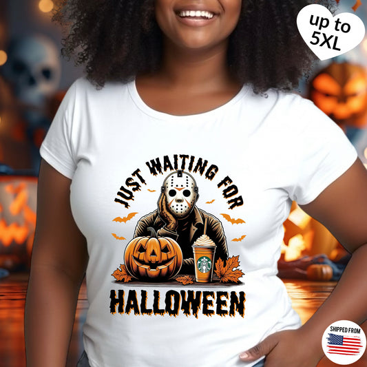 Waiting for Halloween T-shirt, up to 5XL, Jason Voorhees, Horror Movies