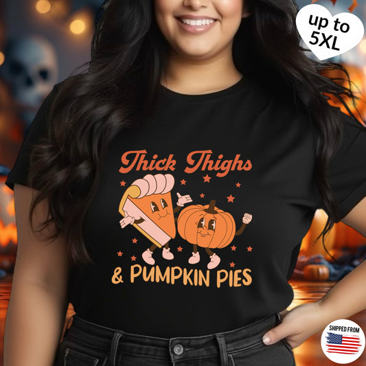 Thick Thighs and Pumpkin Pies,  Softstyle T-Shirt, up to 5XL