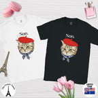 Funny cat T-shirt, French humour, NON !