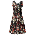 Tiki Horror Movies Womens Swing Dress, Tropical Sundress