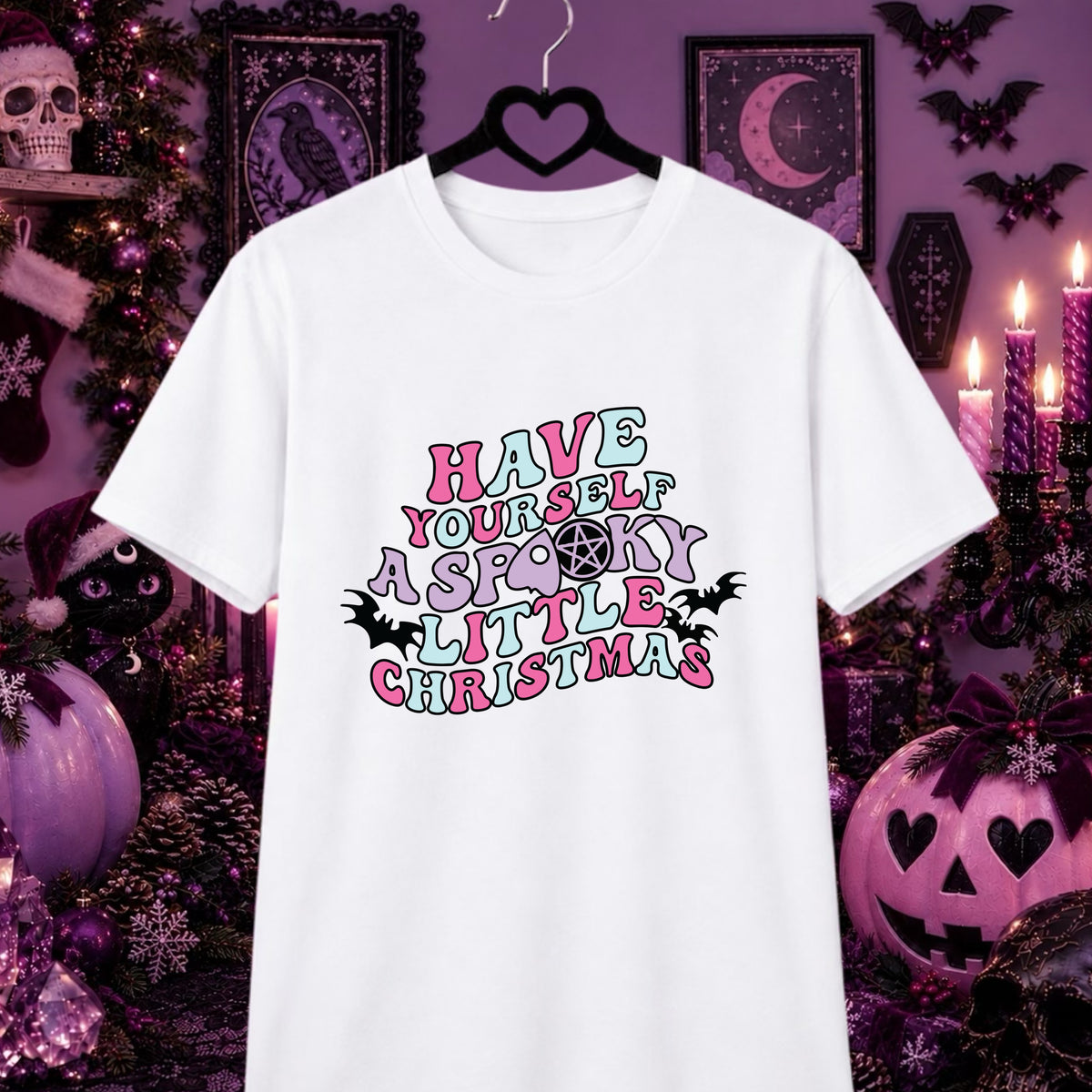 Spooky Little Christmas T-shirt, up to 5XL, pastel goth