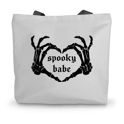 Spooky Babe, black print Canvas Tote Bag