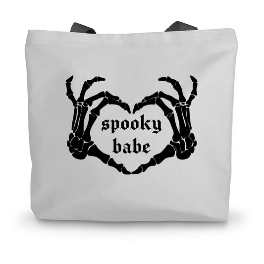 Spooky Babe, black print Canvas Tote Bag