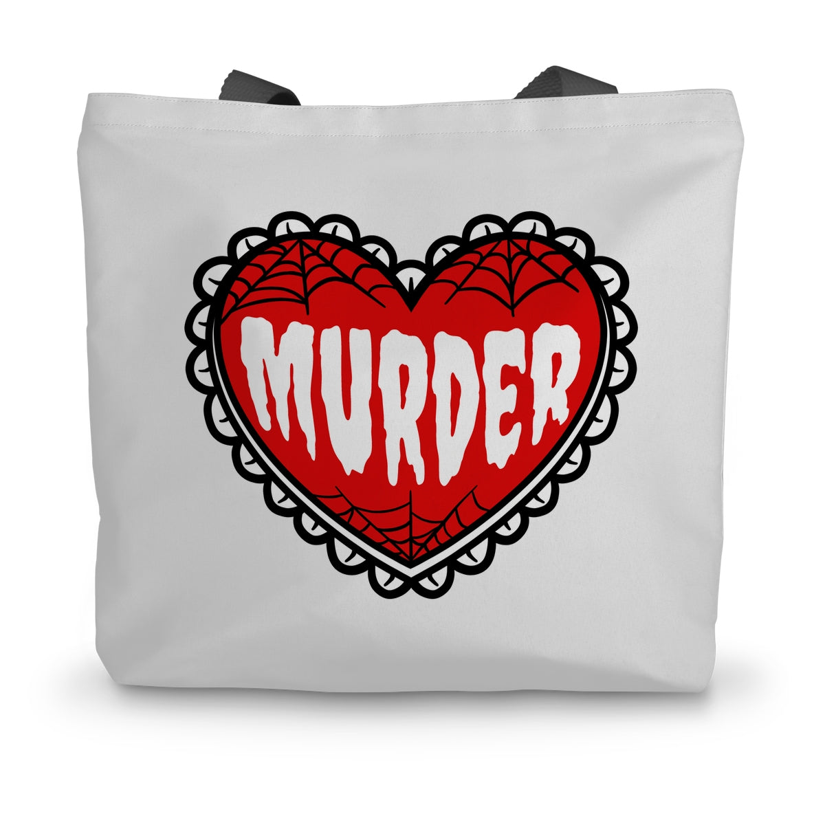 Murder, cute heart design Canvas Tote Bag