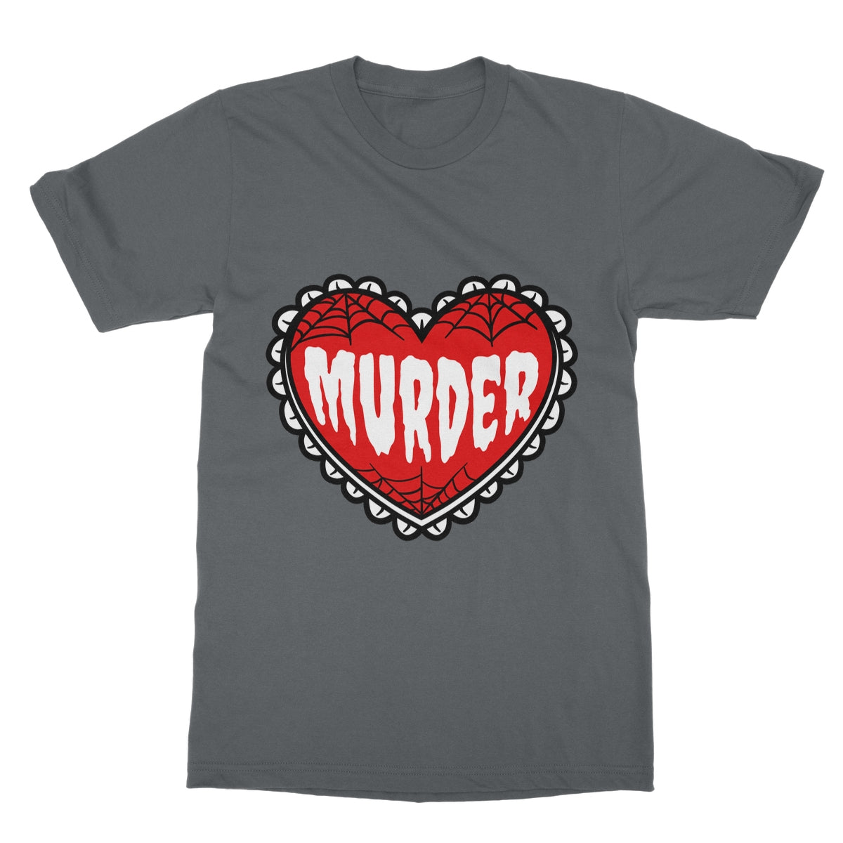 Murder, cute heart design, Softstyle T-Shirt