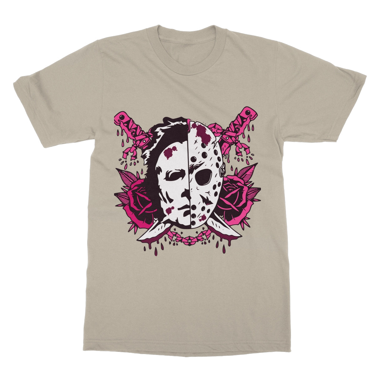 Pink Horror Movies, Halloween, Softstyle T-Shirt