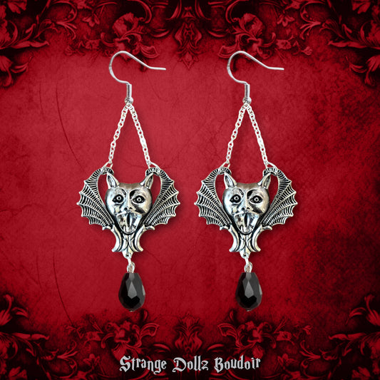 Vampire earrings, gothic earrings, Strange Dollz Boudoir